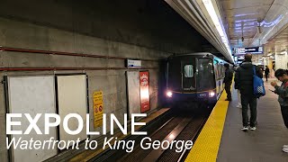 Night Time SkyTrain Ride  Expo Line  Waterfront to King George