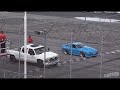 Redneck Duramax Diesel vs Ricer Nissan on an Oval Track.