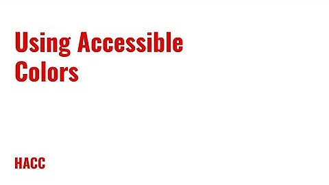 Using Accessible Color Contrast