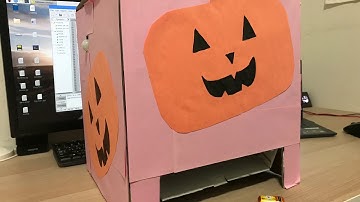 A remote Halloween candy dispenser