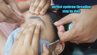 perfect eyebrow threading step by step/ long eyebrow threading eyebrow/thin eyebrow threading/