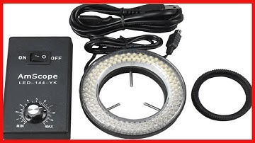 AmScope LED-144-YK 144-LED Microscope Ring Light with Adapter