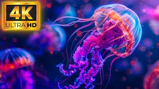 Escape to the Ocean: 4K Underwater Wonders + Relaxing Music - Soothing Sea Animals Visuals.