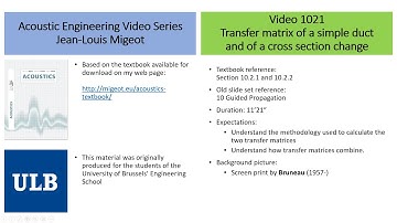 Acoustic engineering 101 - Section 10.2.1 and 10.2.2 - Transfer matrix of a single tube