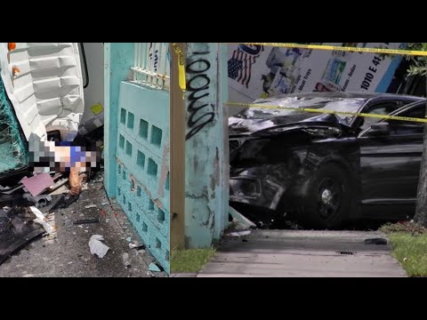 americateve | Un chofer y dos policías heridos en accidente automovilístico en Miami