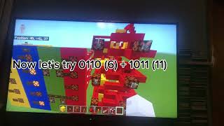 4-bit number adder in Minecraft
