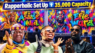 Sarkodie’s Huge Set Up ⬆️ 35,000 Capacity with OTUMFUO’S Big Image “Asase Wura”…Shatta Wale Missing?
