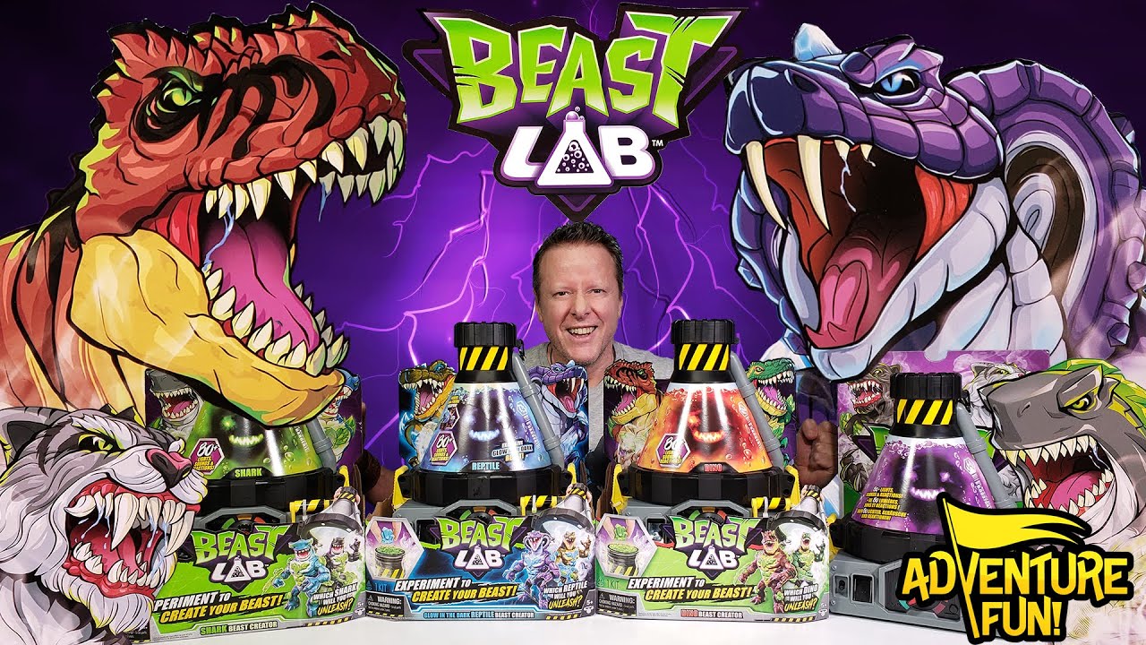 4 Beast Lab Beast Creators: Dinos, Sharks, Reptiles and Cats! All 8 Beasts  Adventure Fun Toy review! 