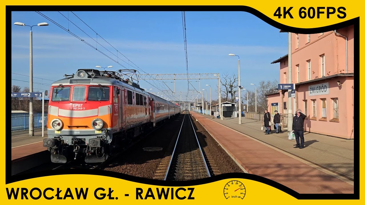 [CABVIEW] Wrocław Główny ➡️ Rawicz // 4K 60fps + prędkość + opisy sygnałów