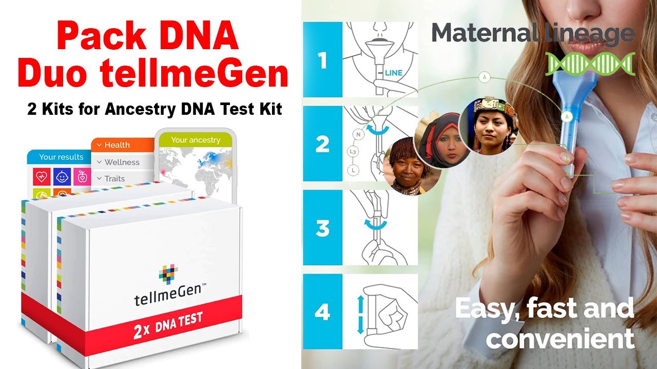 Pack DNA Duo tellmeGen: 2 Kits for Ancestry DNA Test Kit + Health Study ...