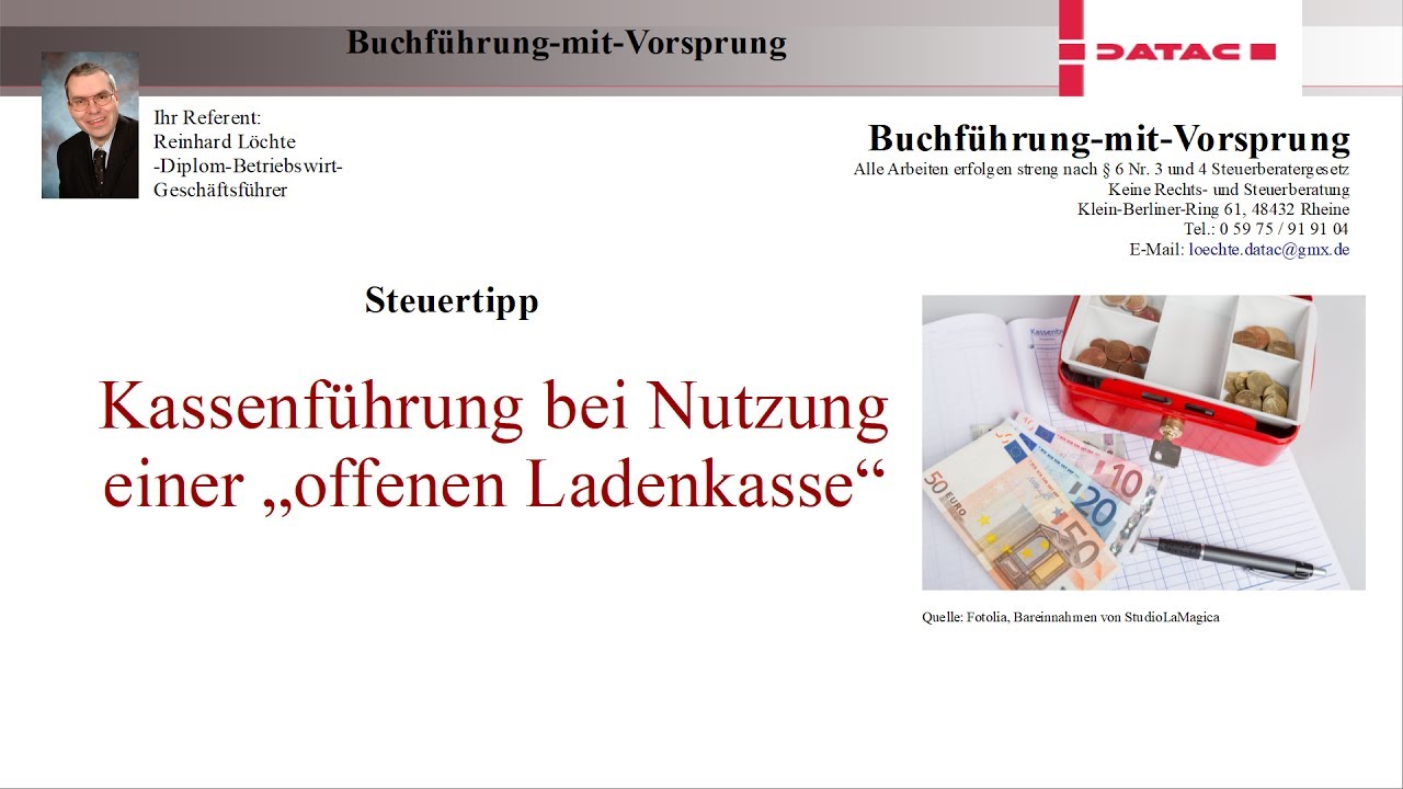 New Kassenführung bei Nutzung \