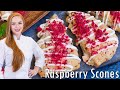 EASY White Chocolate Raspberry Scones Recipe! With Chocolate Chunks!
