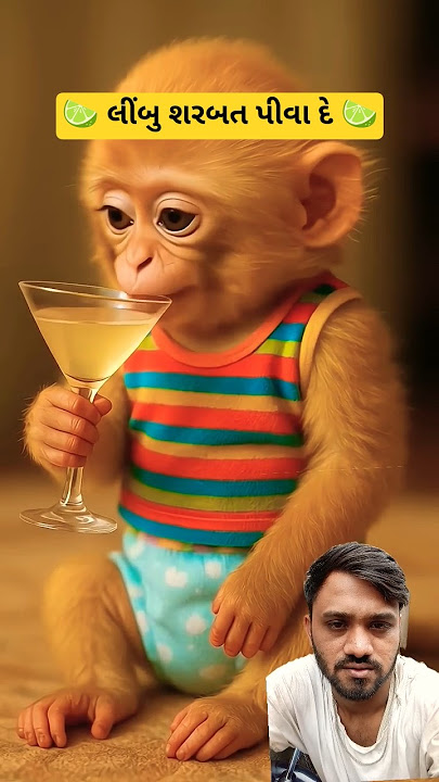 લીંબુ શરબત પીવો છે || 🍋‍🟩 limbu sharbat Pi wale #લીંબુશરબત #monkey #shorts