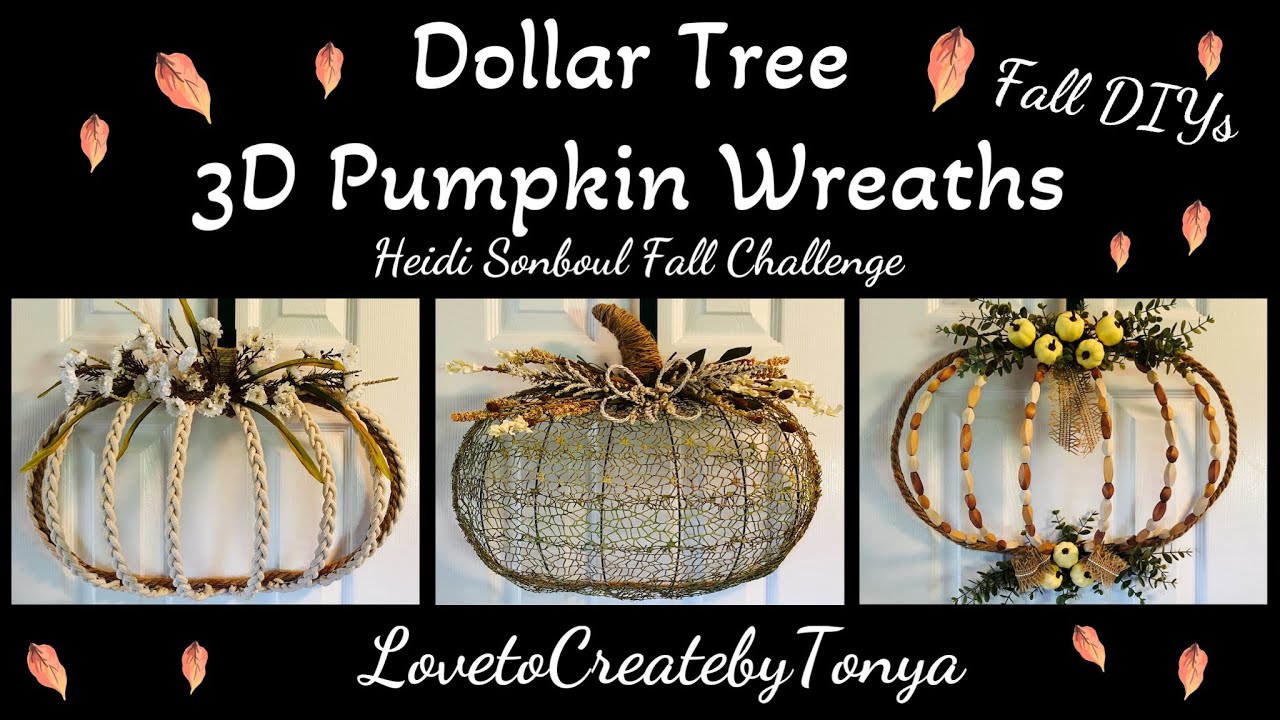 Осенние DIY-проекты ~ 3D-венки из тыкв в стиле Dollar Tree ~ Конкурс Heidi Sonboul DIY