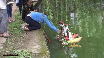 Quá Đỉnh Tiết Mục Múa Rối Nước Rồng Phun Lủa Ở Lễ Hội Đền Trần TP Nam Định 2019