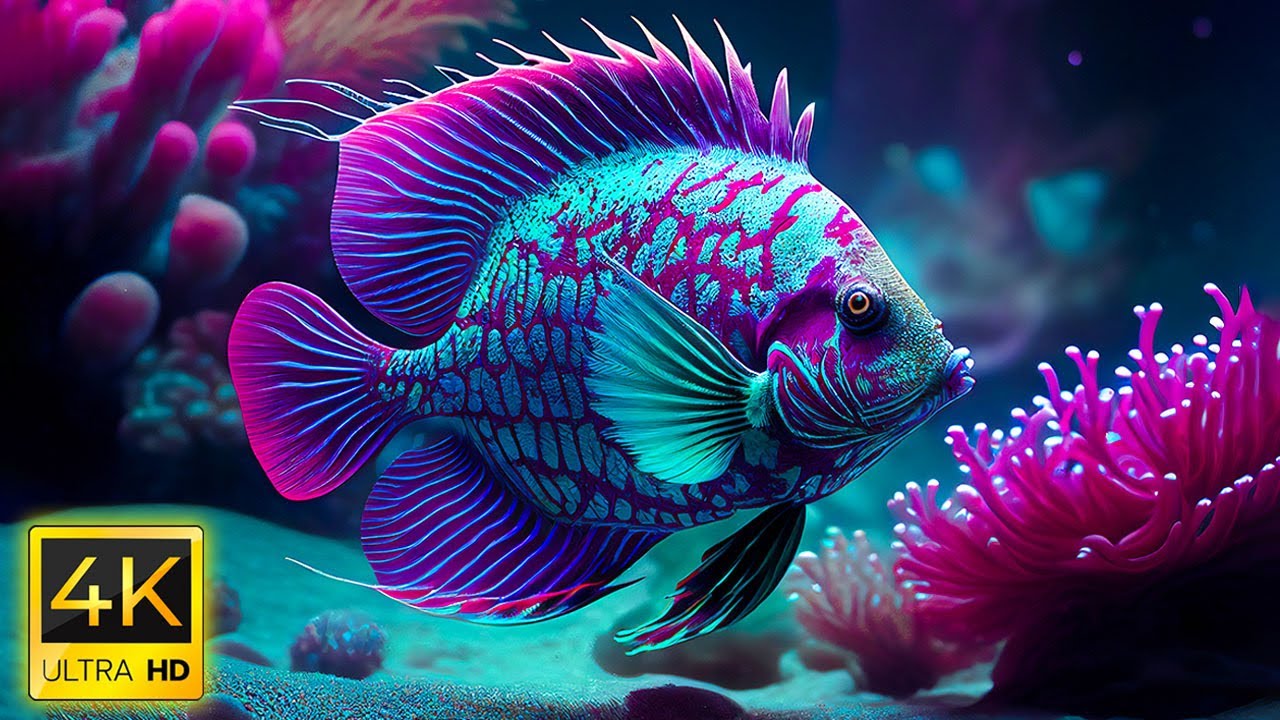 Aquarium 4K VIDEO (ULTRA HD) - Sea Animals With Relaxing Music ...