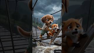 Can Puppy Survive The Bridge Collapse? 😱 #puppy #shortsfeed #shorts #shortsviral #viral #newcreator