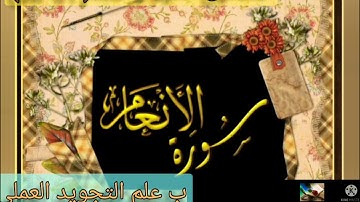 ▪️@تصحيح تلاوة(سورة الأنعام)تعالوا احفظوا آية آية وحرف حرف بعلم التجويد العملي والإتقان مع طالباتي▪️