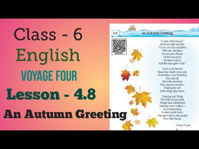 6Th Std English | Lesson 4.8 | An Autumn Greeting | Mhboard - Youtube