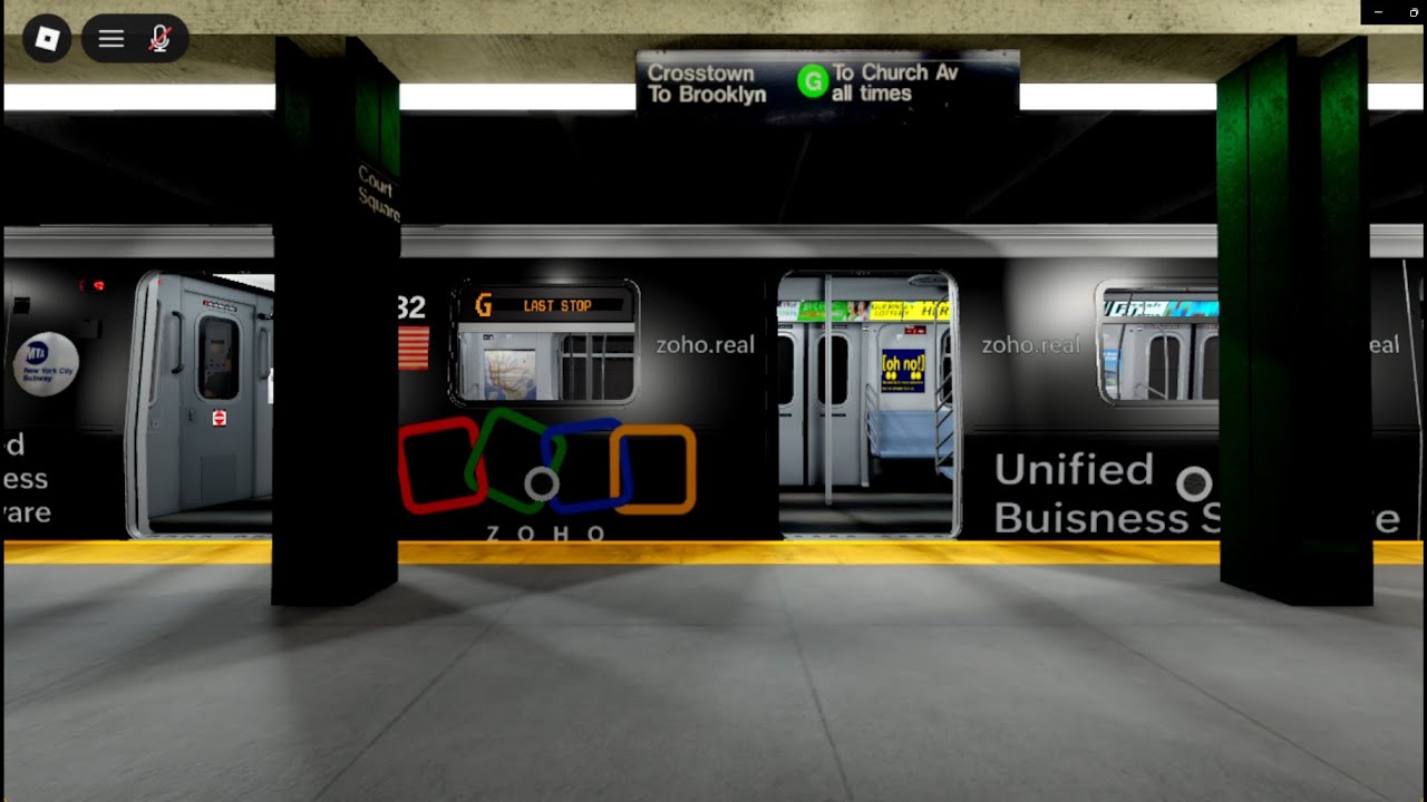 Roblox IND Crosstown Lines R160B Alstom G Train From Church Avenue To Court Square