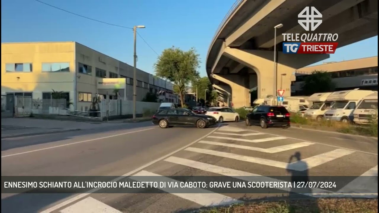 ENNESIMO SCHIANTO ALL'INCROCIO MALEDETTO DI VIA CABOTO: GRAVE UNA SCOOTERISTA | 27/07/2024