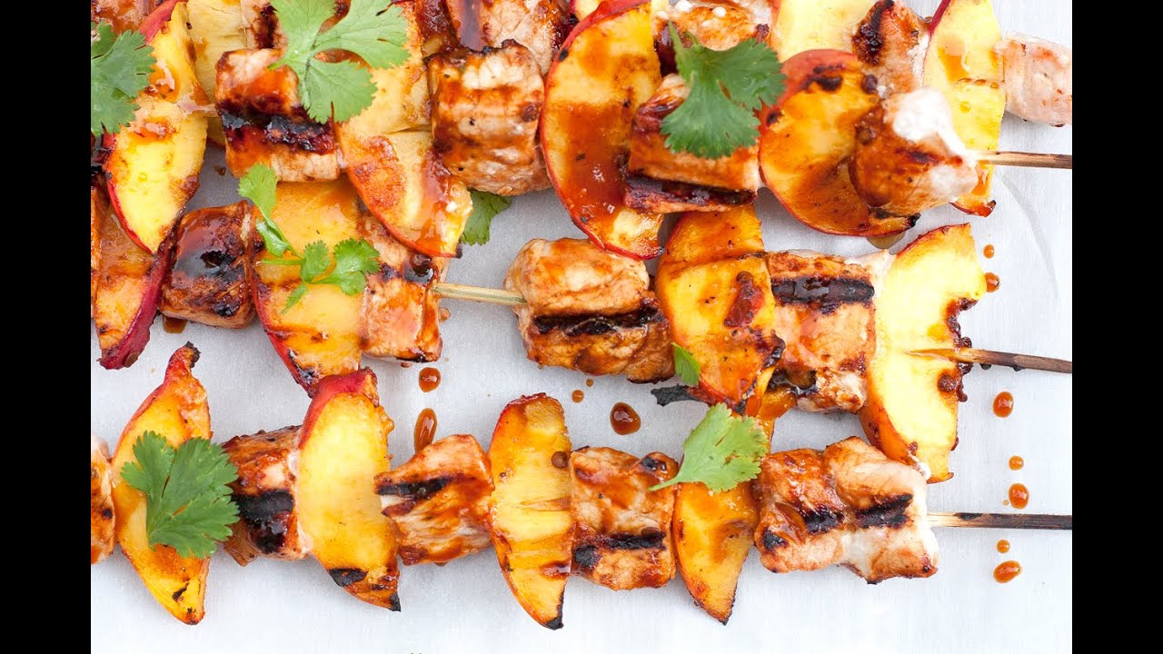 How to Make Spiced Pork and Peach Kabobs YouTube