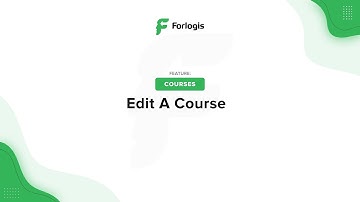 Forlogis LMS: Edit A Course