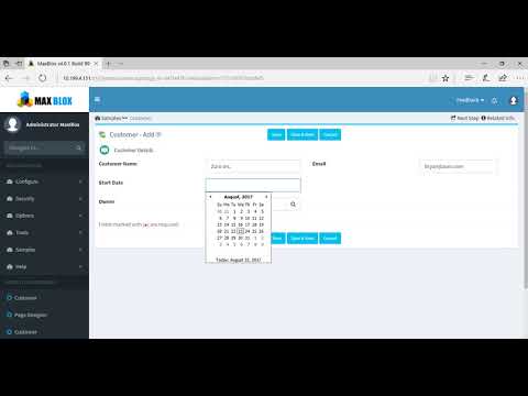Create pages for data entry on the web using MaxBlox V5