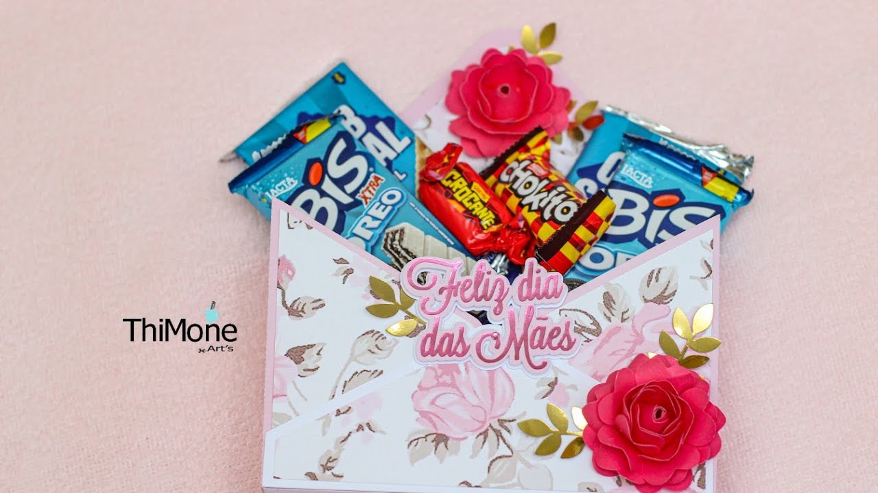 Caixa envelope dia das Mães #MOLDE GRÁTIS