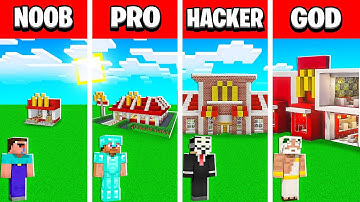 Minecraft - NOOB vs PRO vs HACKER vs GOD: MCDONALDS HOUSE BUILD CHALLENGE in Minecraft - Animation
