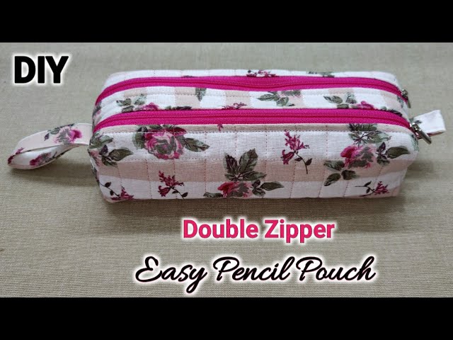 DIY Double zipper pouch tutorial, Pencil Pouch Sewing Tutorial