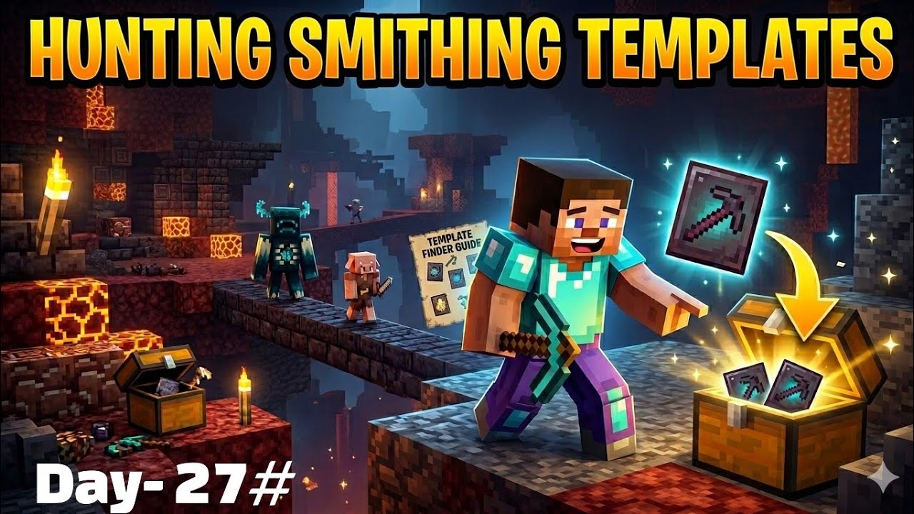 HUNTING EVERY SMITHING TEMPLATE IN MINECRAFT! (Day 27) #minecraft - YouTube