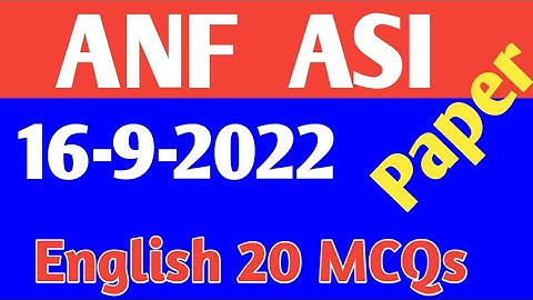 ANF ASI Paper Dated 16-9-2022 Part-1| 16-9-2022 ASI ANF paper