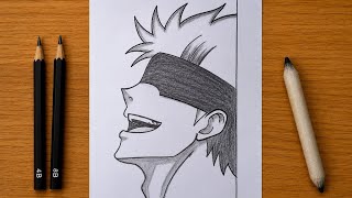 How to draw saturo gojo drawing step by step, easy anime Drawing for beginners|  Jujutsu kaisen art