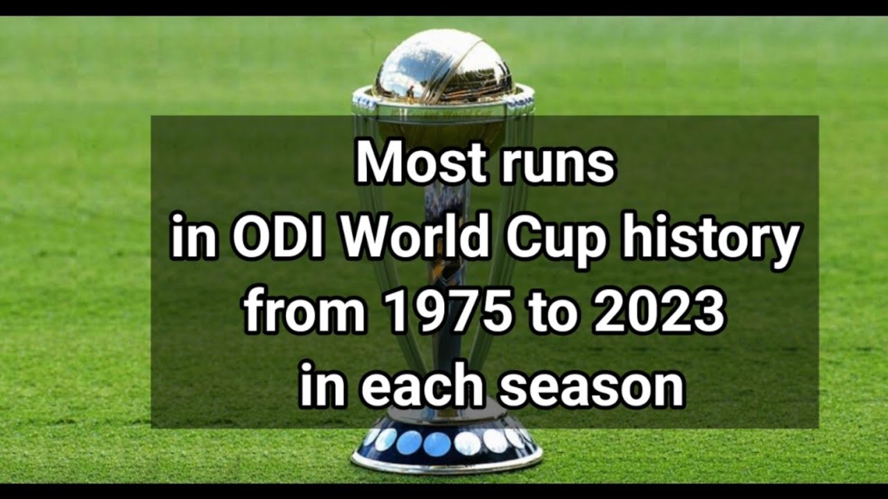 Most Runs in ODI World Cup History From 1975 to 2023 in each season ...