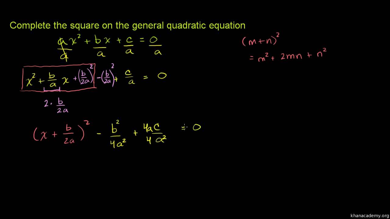 Example 4: Completing the square - YouTube