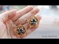 Flower earrings free pattern. How to make beaded earrings