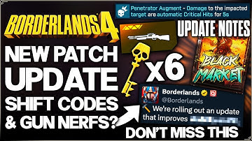 Borderlands 4 - WARNING: New BIG Patch, Dev Talk, Broken Guns, Shift Codes, Maurice Location & More!