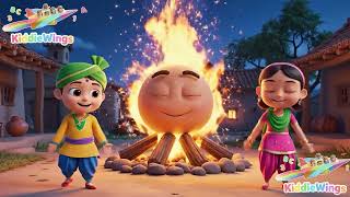 Lohri Song for Kids 🔥 Sunder Mundriye | Fun Animated Lyrics| Animated Sing Along | Punjabi Rhymes
