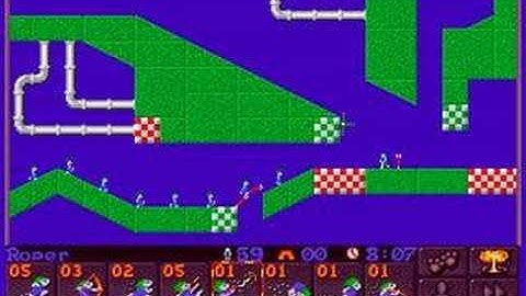 Sports, level 10; a Lemmings 2 walkthrough