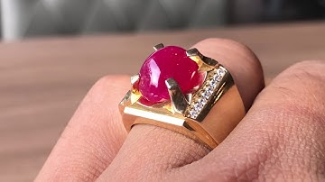 Nhẫn nam ruby yên Bái đỏ hồng bán trong đẹp mọi thời tiết - IRUBY
