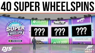 Forza Horizon 4 - OPENING 40 SUPER WHEELSPINS!! (Insane Rewards and 4 Horizon Edition Cars)