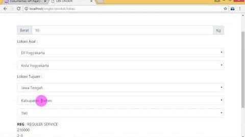 Cek Ongkir CodeIgniter Api Rajaongkir