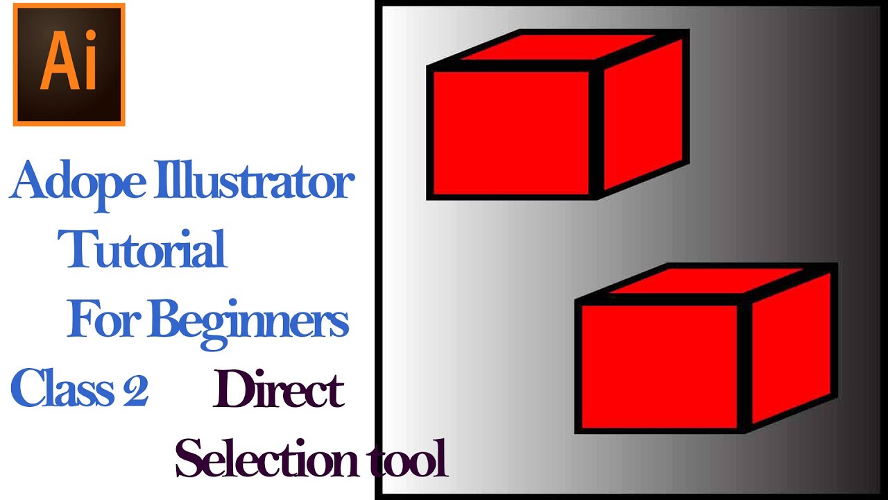 Adope Illustrator tutorial direct selection tool for beginners class 2 ...
