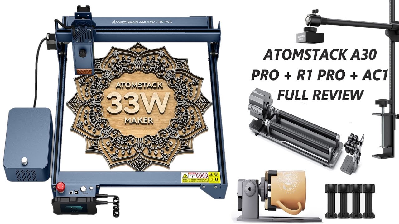 AtomStack A30 Pro 160W Laser Engraving and Cutting Machine with F60 Air  Assist Kit