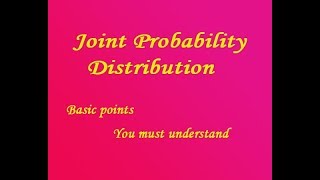 Joint probability distribution basic points by easy maths easy tricks