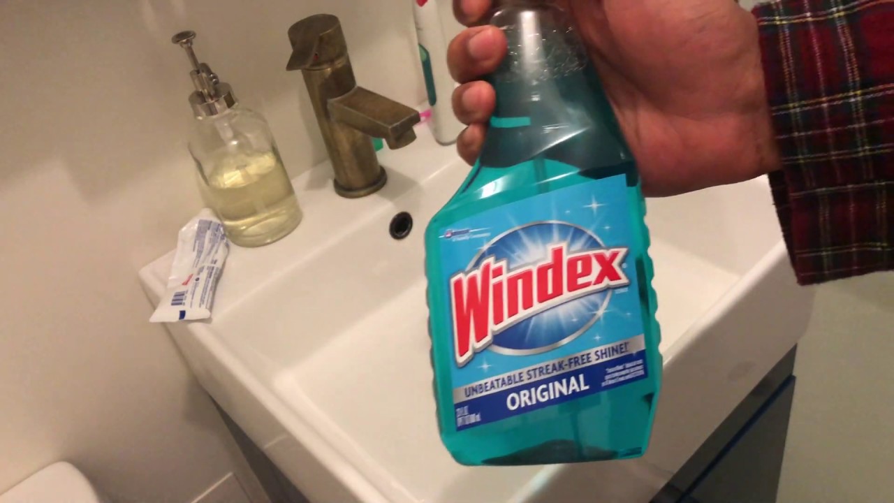 windex to clean a bathroom sink