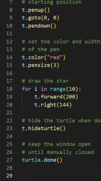 Creating Star by using Python Turtle Library - YouTube