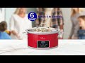 BC-4587 6-Quart Oval Digital Slow Cooker, Available in Red, Silver or White