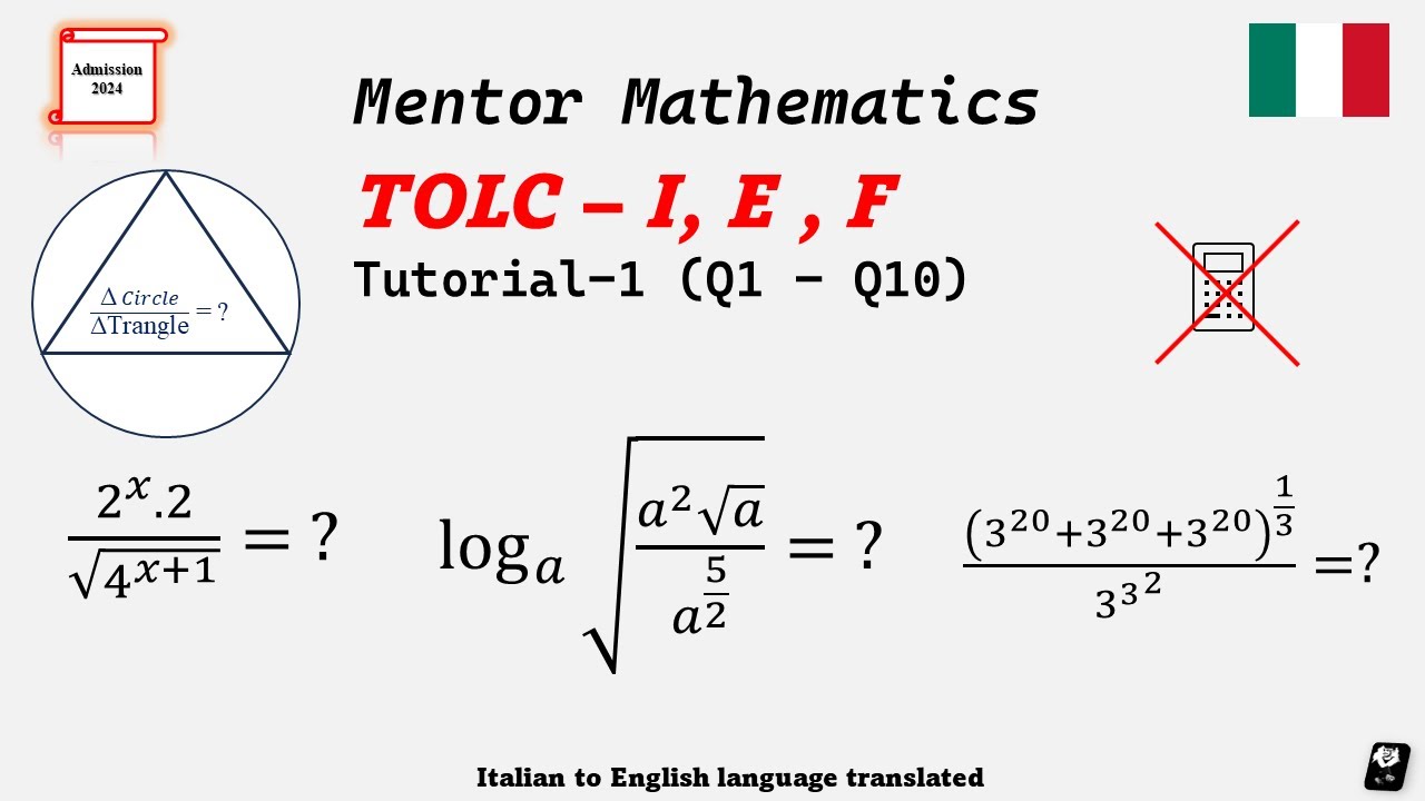 TOLC-I/E Exam math practise, T-1, (CISIA mentors practise materials)  #tolcexam #cisia 